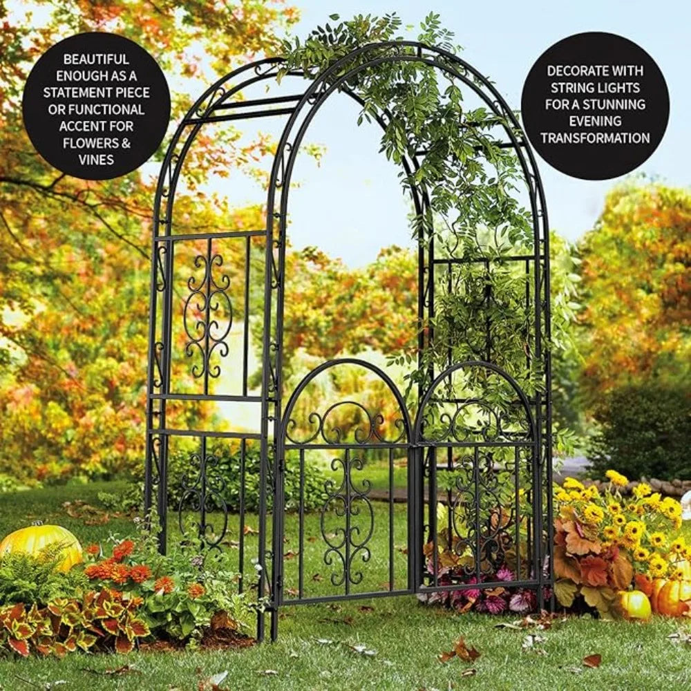 RBX Arch Metal Outdoor Garden Arbor Double Gate