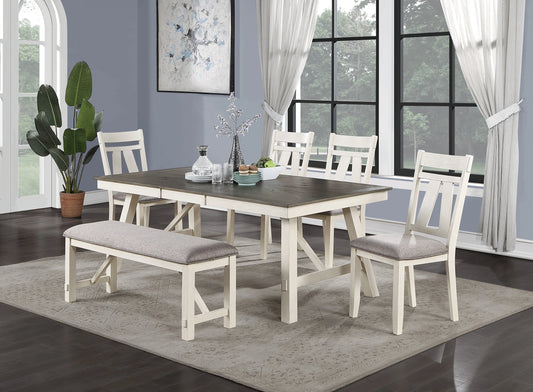 Dining Room 6-Piece Dining Set Table With Leaf And Chairs
