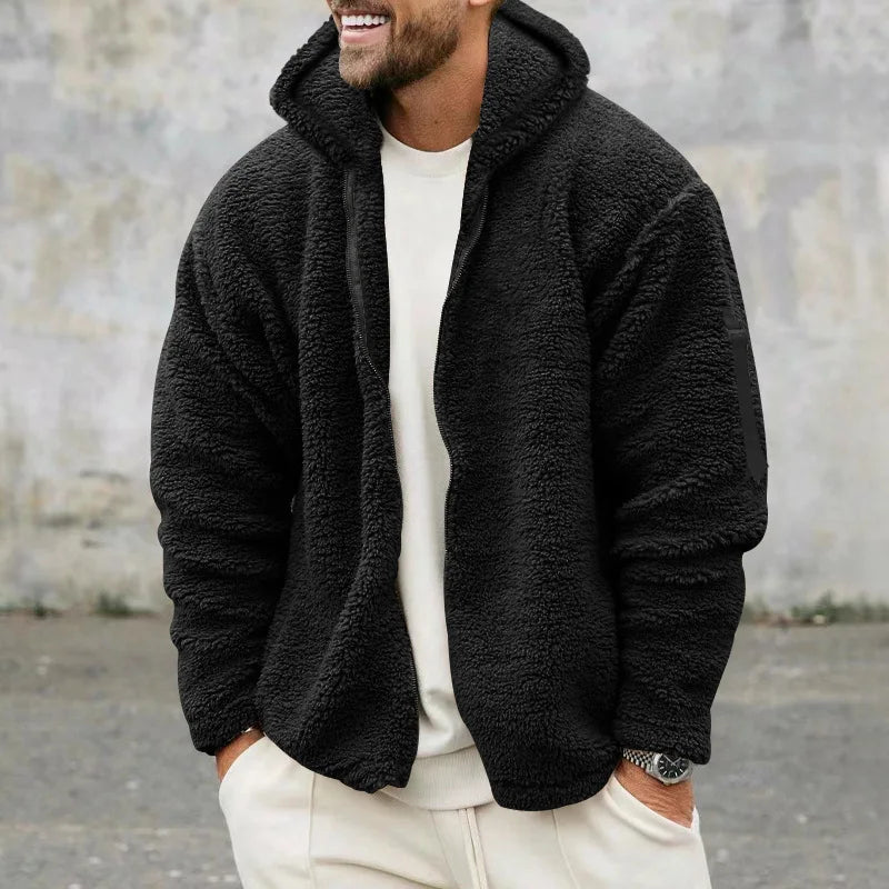 Hebei Zhejiang Double-Sided Fleece Jacket For Men With Hood
