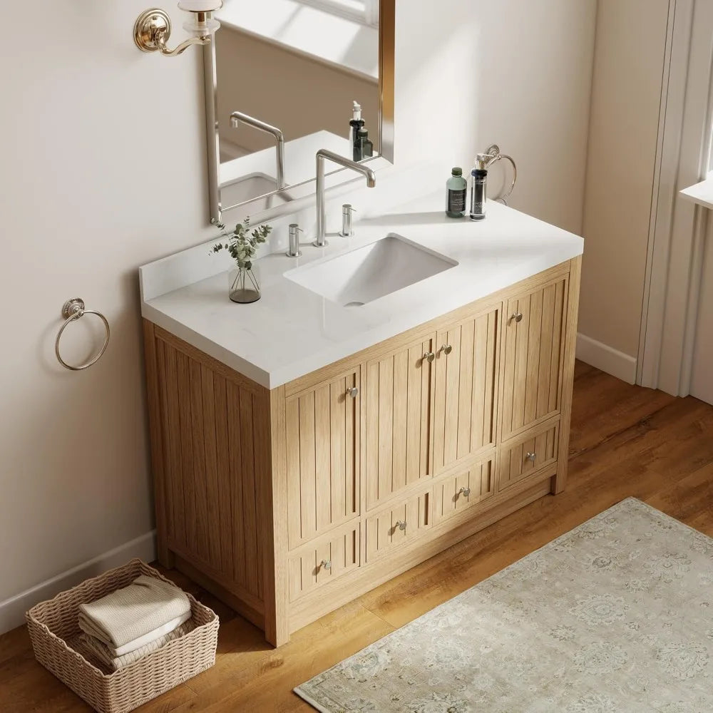 Huanzhuang Modern Wood Bathroom Vanity With Sink Cabinet