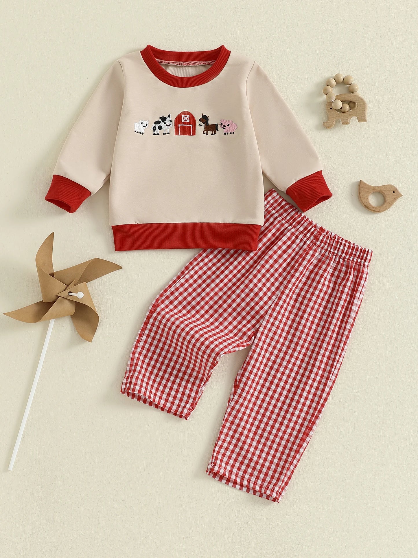 Boys Jungle Adventure 2-Piece Outfit Set With Tiger Embroidery