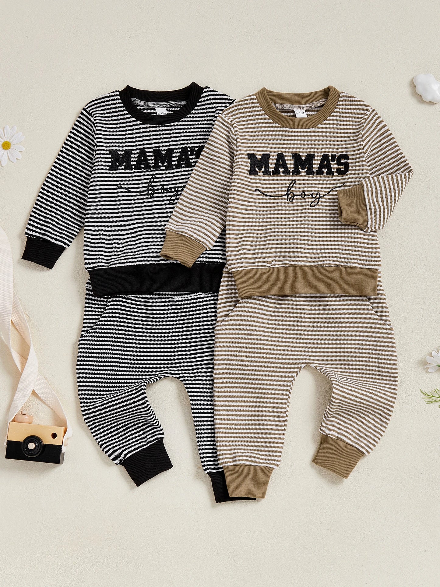 Infant Boy Autumn Two Piece Set Striped Top And Pants