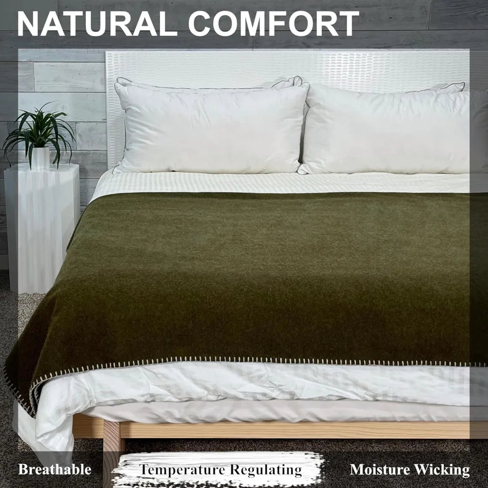 100% Virgin Wool Blanket for Camping and Home Use Premium Quality