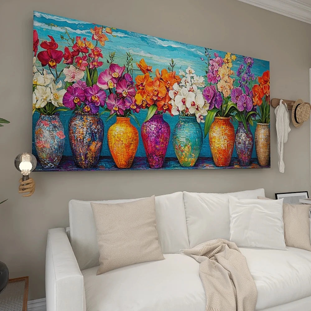 Hign-concerned Pine Wood Frame Canvas Wall Art For Living Room