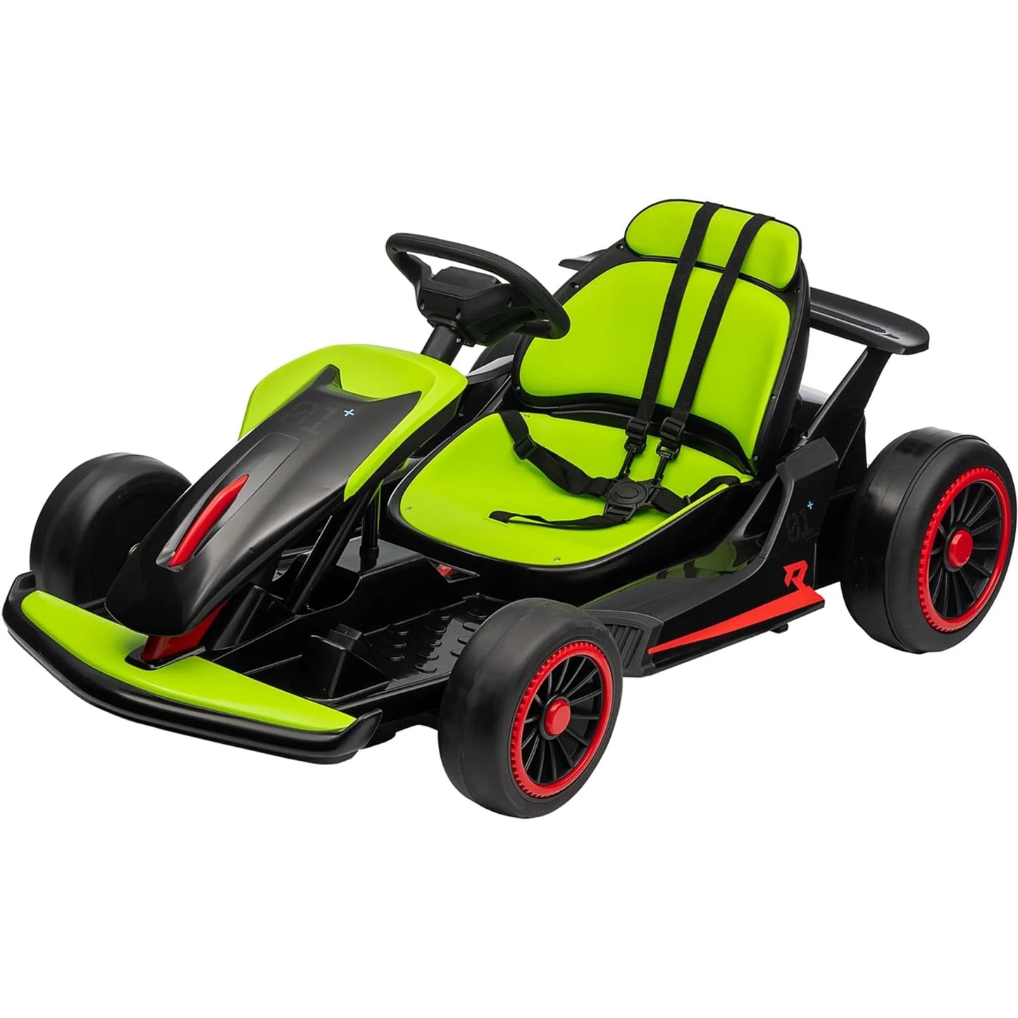 Electronic 24V Ride On Go Kart With Dual 200W Motors LED Lights Drift Mode For Ages 6 To 12