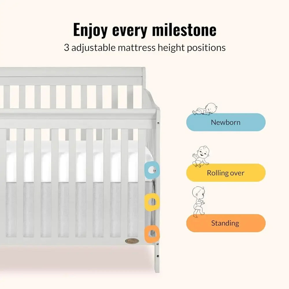 Convertible Crib With Multiple Mattress Settings Greenguard Gold Certified