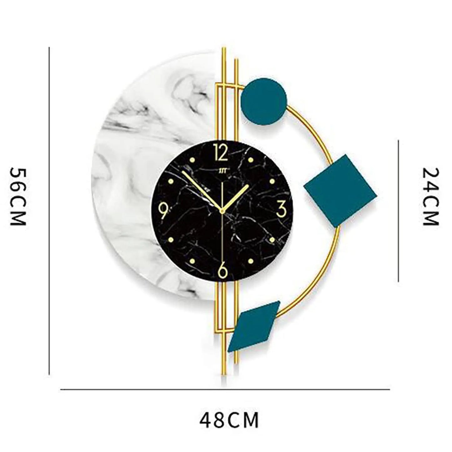 Marble Wall Clock Nordic Style Silent Battery Operated Living Room