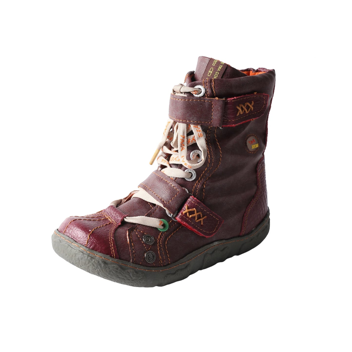 TMA EYES Double-Strap PU Leather Women's Boots With Faux Fur
