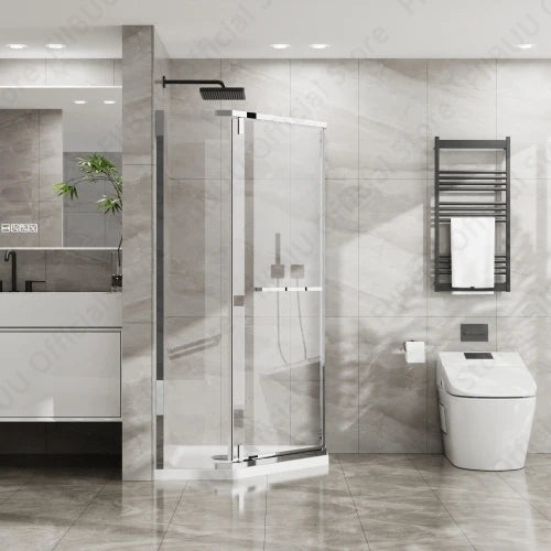 FIIBUU Neo Angle Frameless Shower Door Glass Enclosure