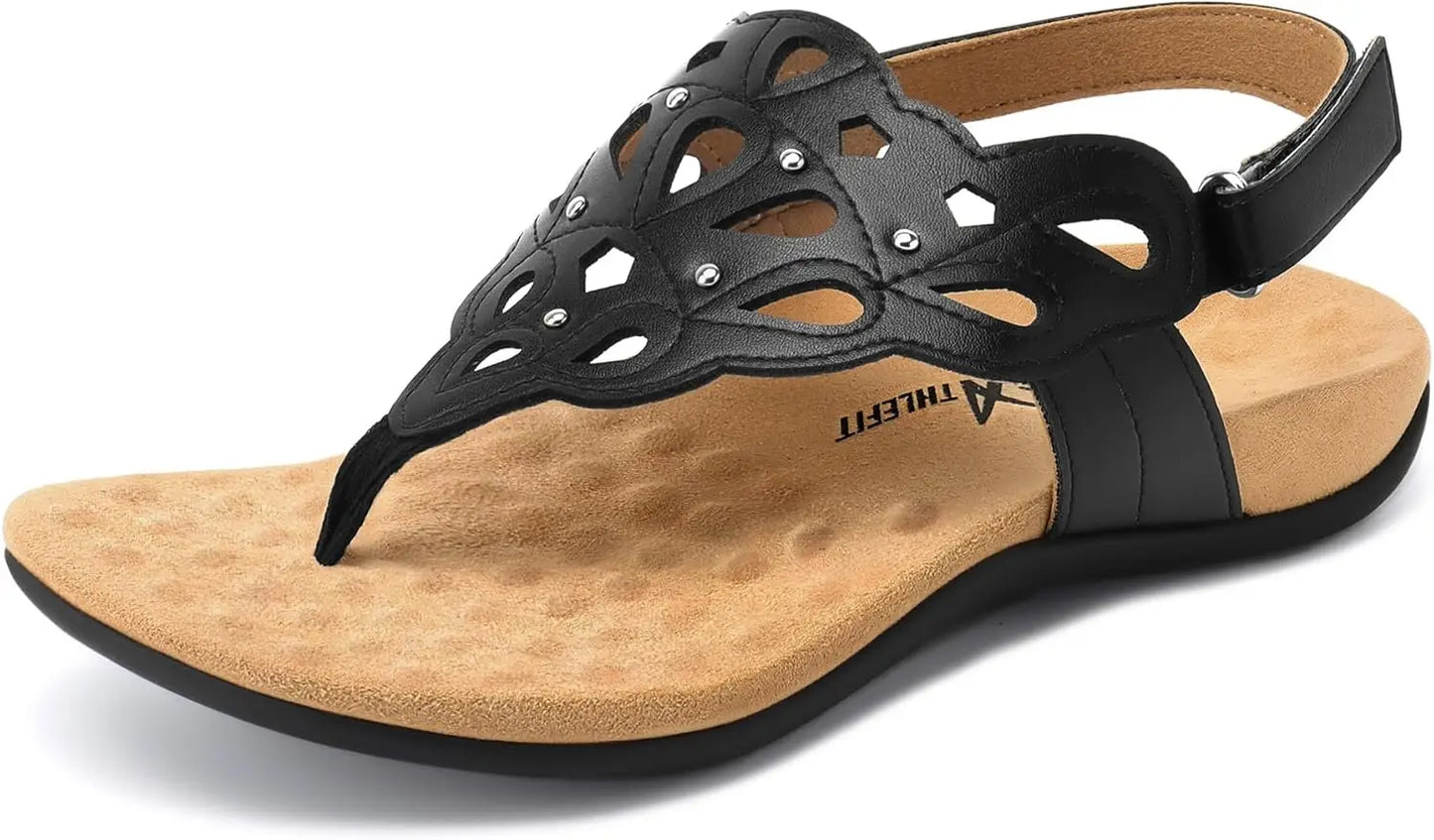 Orthopedic Womens Sandals With Arch Support And Adjustable Thong Sandals