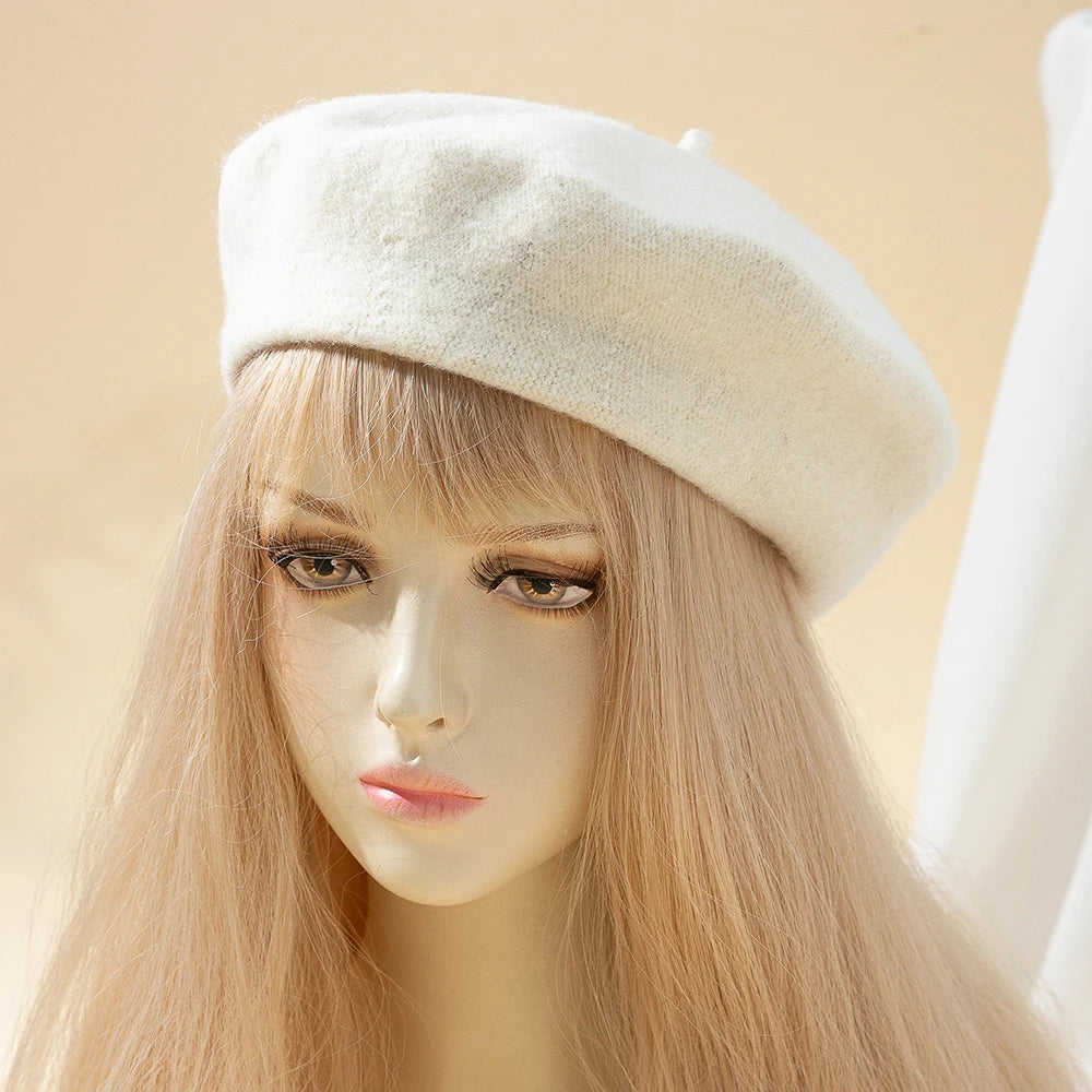 Womens Wool Beret Fashion Retro Artist Hat For Everyday Wear