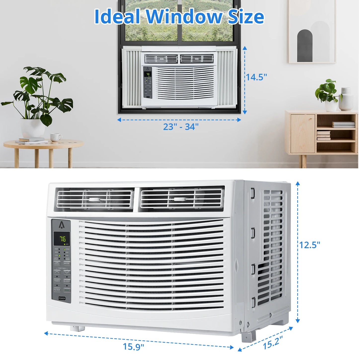 Acekool 6000 BTU Window Air Conditioner With Remote App Control