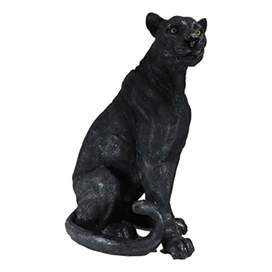SHXI Realistic Sitting Panther Statue for Home Decor