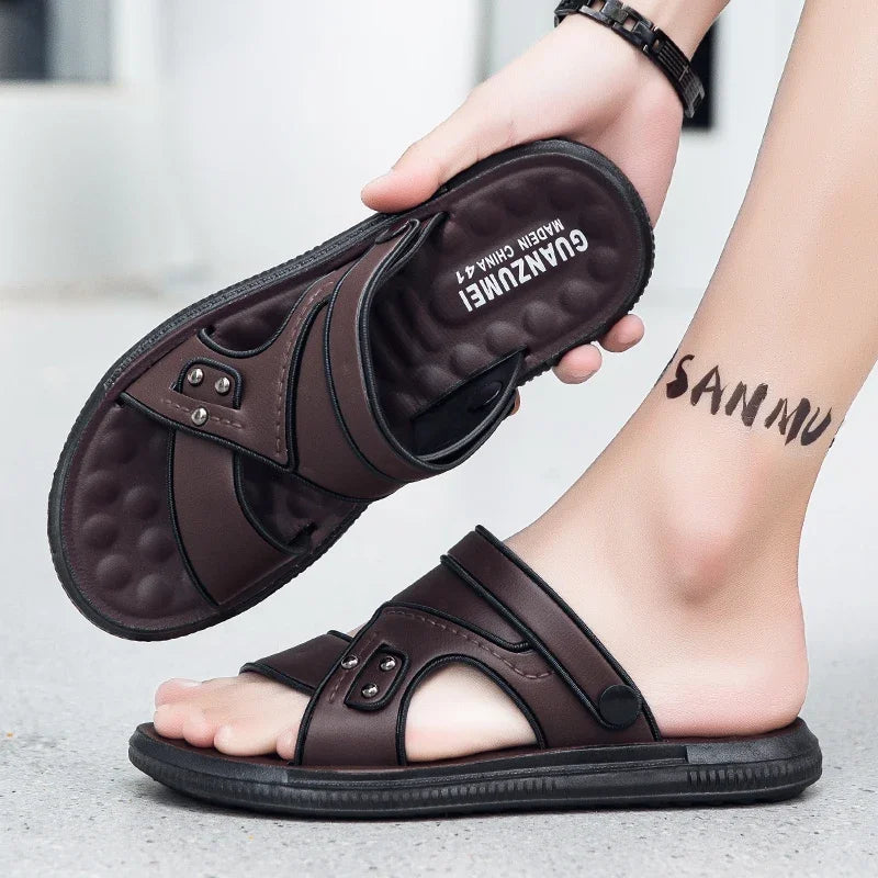 WIENJEE Men Sandals Open Toe Casual Beach Walking Shoes