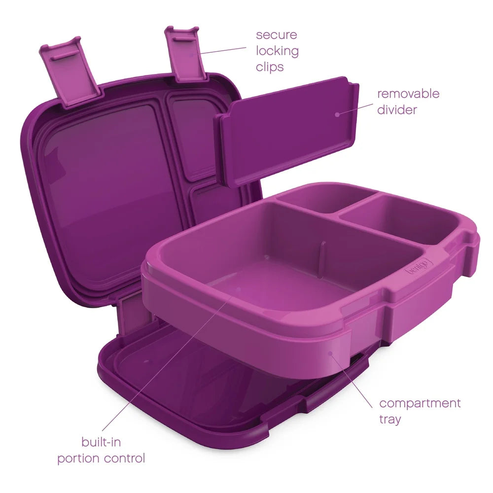 Feature Leakproof Lunch Box With Removable Tray 3 or 4 Compartments