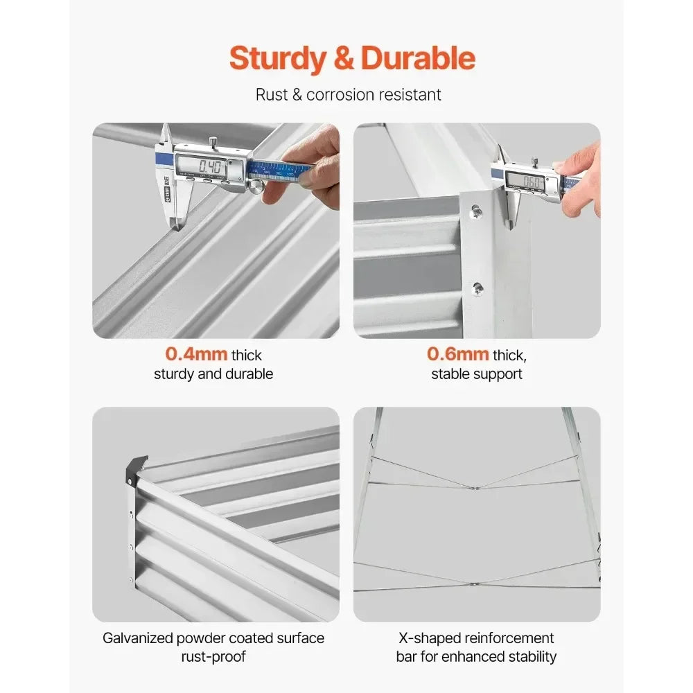 GM66010 Galvanized Raised Garden Bed Planter Box Outdoor