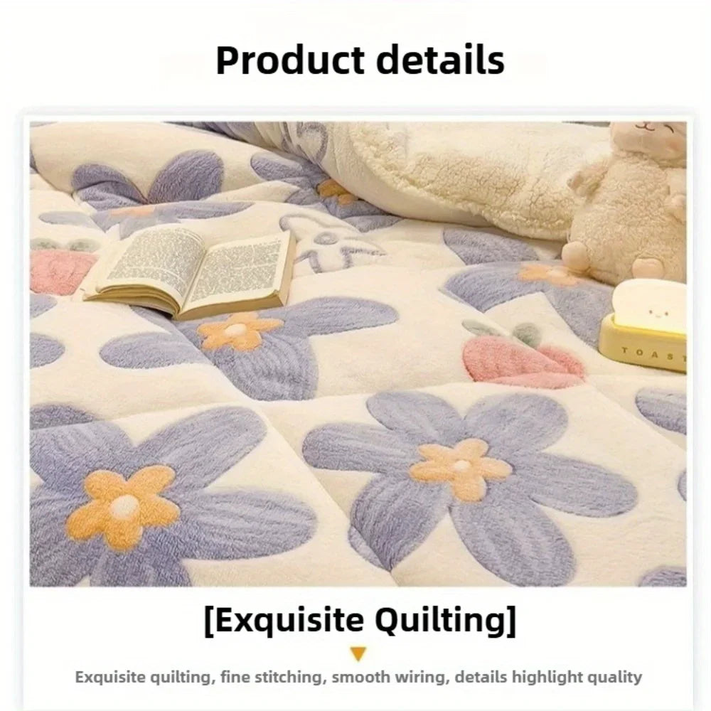 Jiangsu All-Season Thickened Lamb Wool Sherpa Quilt Set Bedding