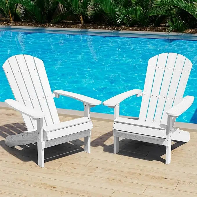 HUANZHUANG Adirondack Chairs 2 Pack Plastic Outdoor Chairs