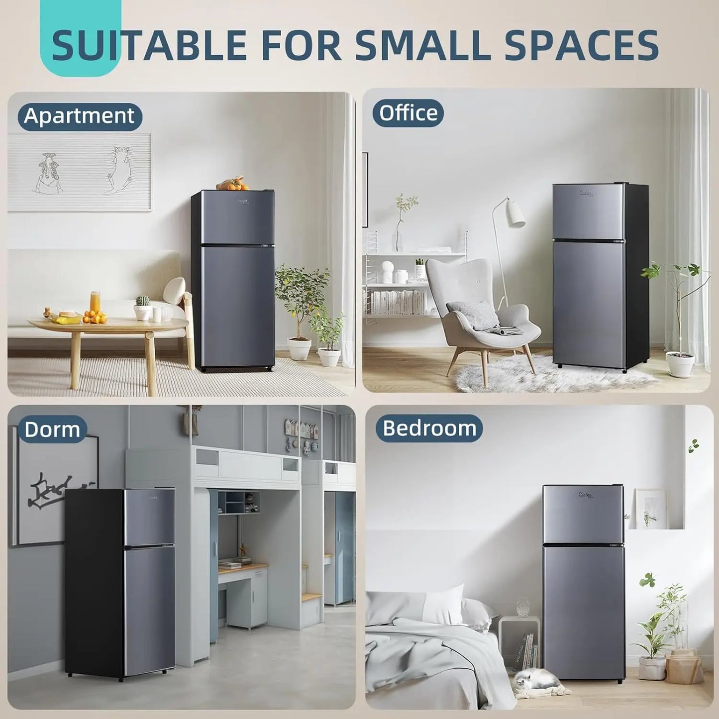 Krib Bling Refrigerator With Freezer For Office And Dorm