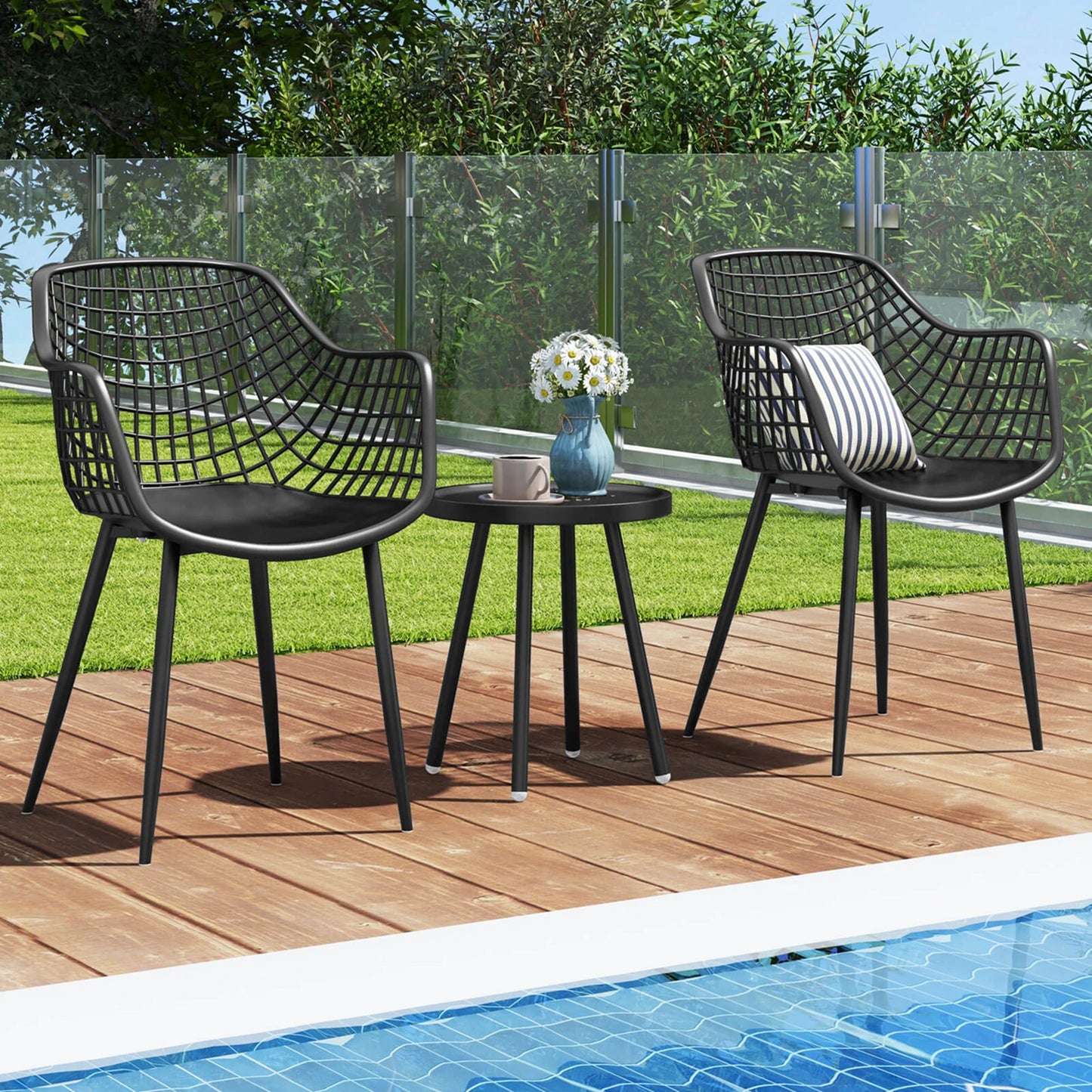HOMASIS Patio Bistro Set All Weather Table and Chairs