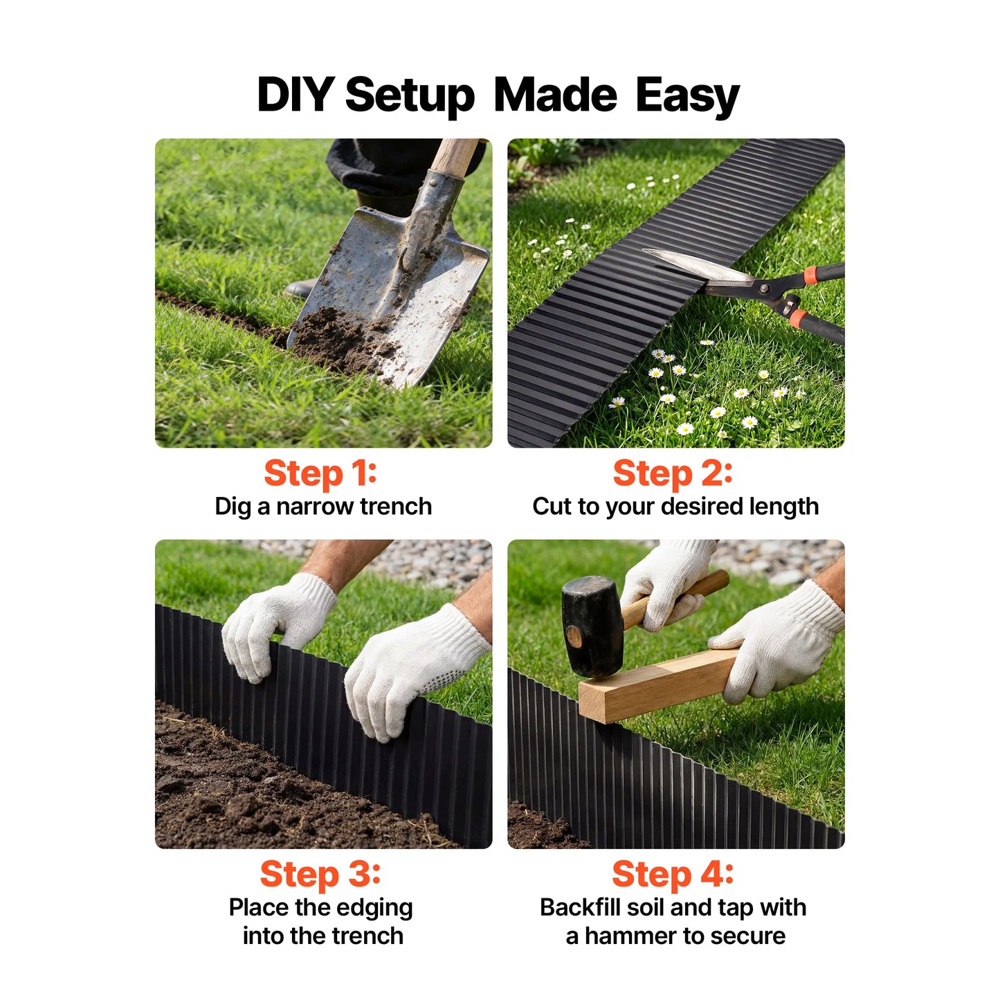 SucceBuy Galvanized Steel Landscape Edging For Flower Beds
