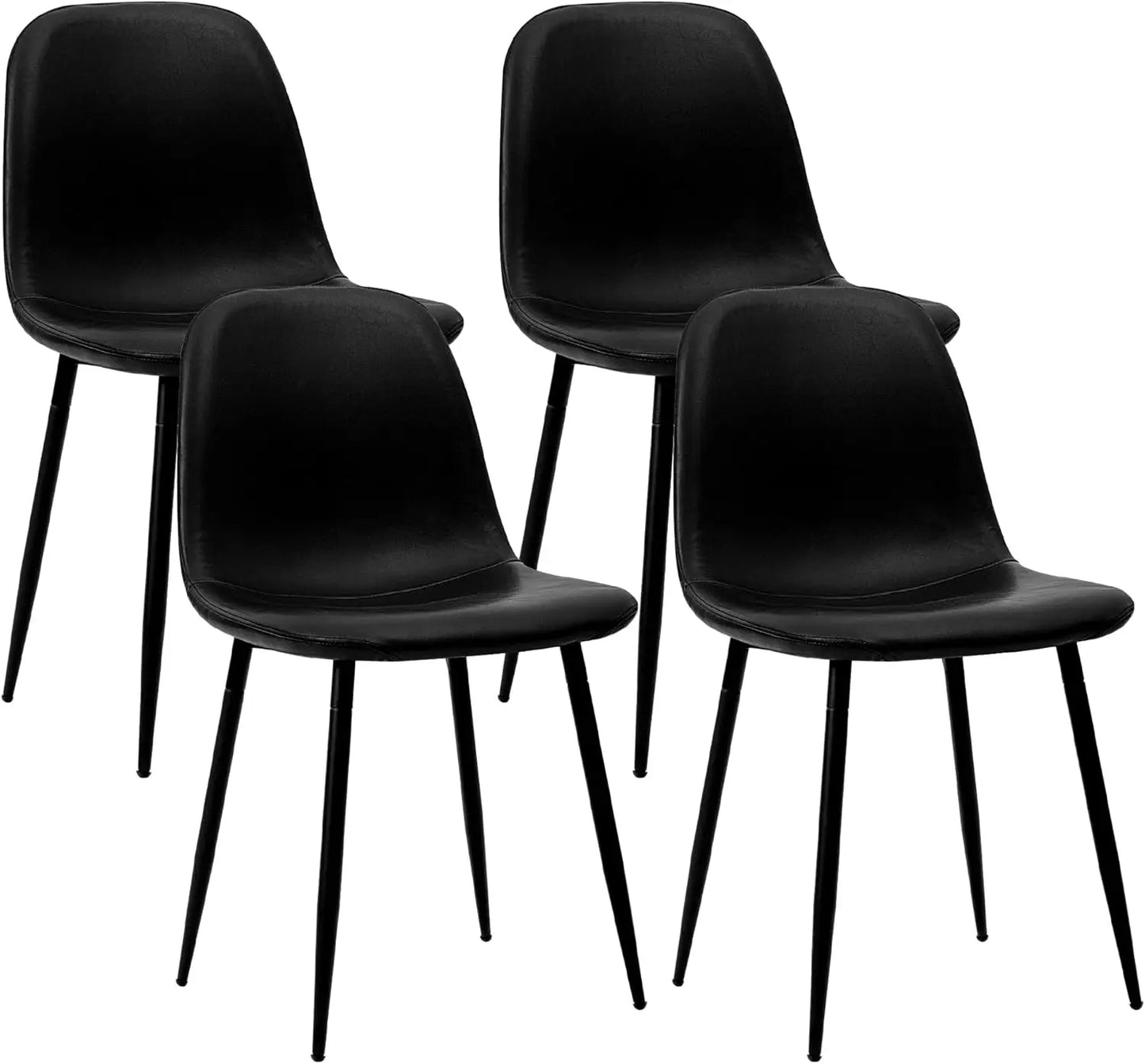 ZHUOTING Modern Dining Chairs Set of 4 Faux Leather Upholstered Seats