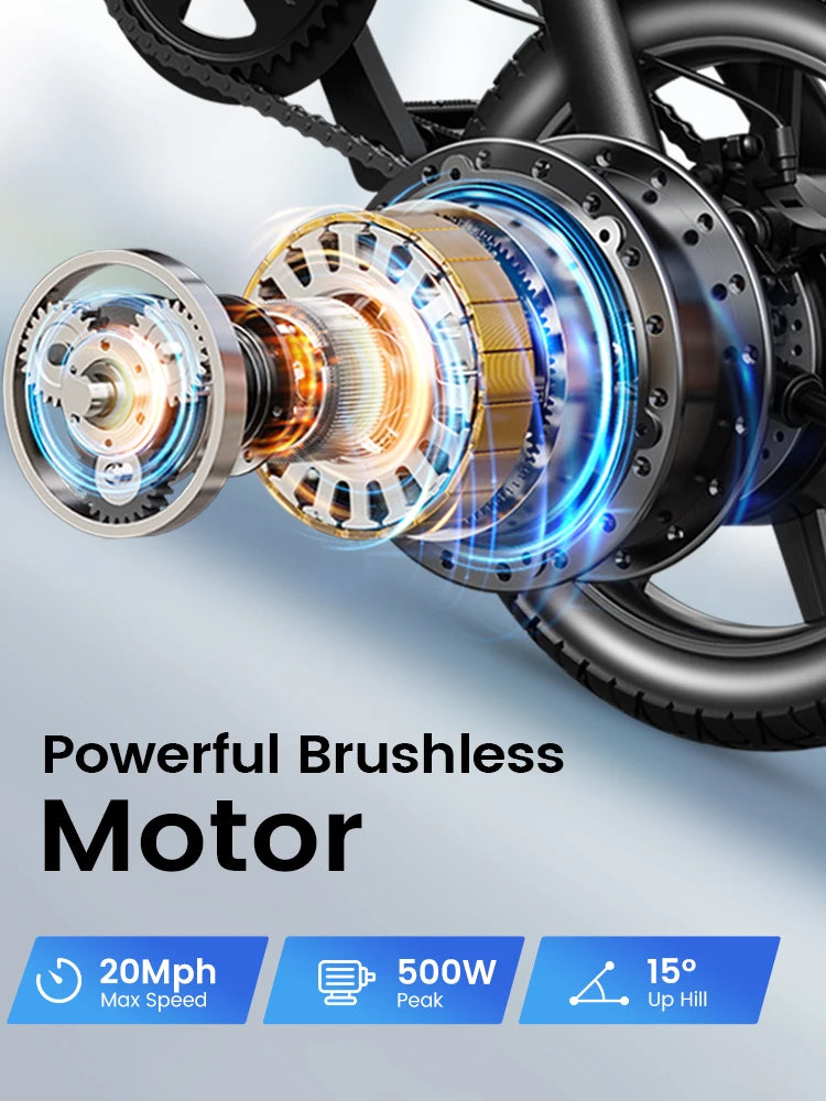 DYU D3F Mini Foldable Electric Bicycle With 500W Motor 36V Lithium Battery For Commuting