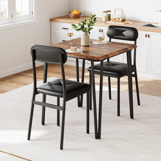 TWISTER.CK Small Dining Table Set For 2 With Upholstered Chairs