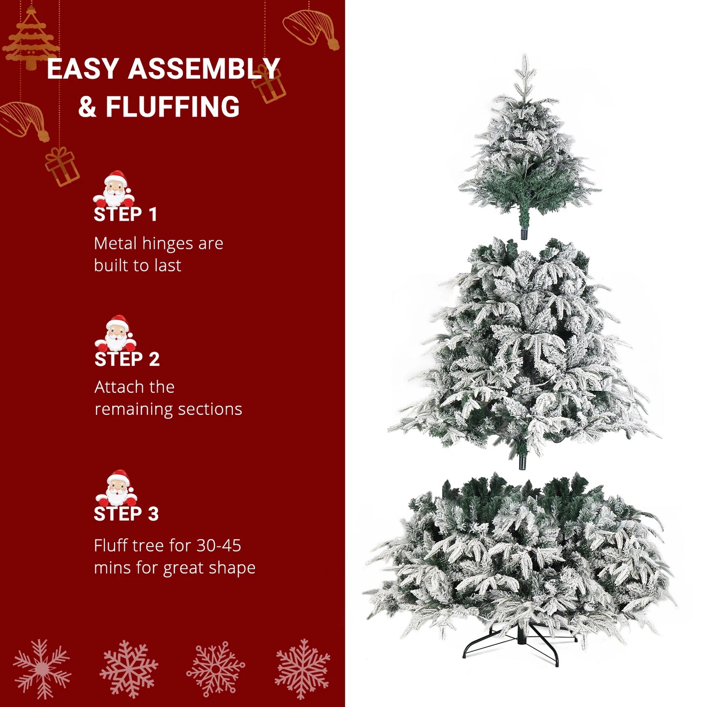 Electronic Automatic Christmas Tree PE PVC Flocking 1687 Branches
