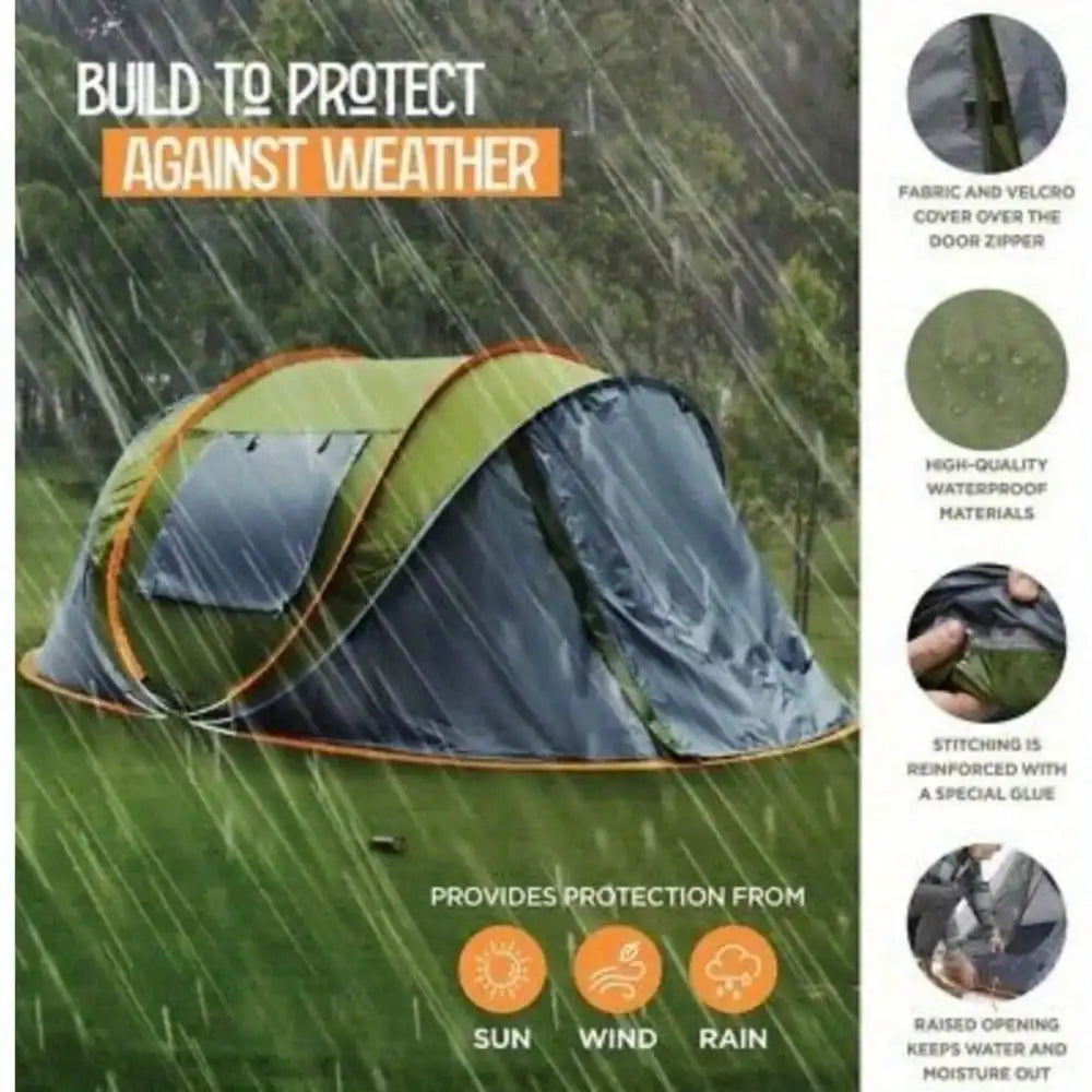 Easy Pop Up Camping Tent With Two Doors Waterproof
