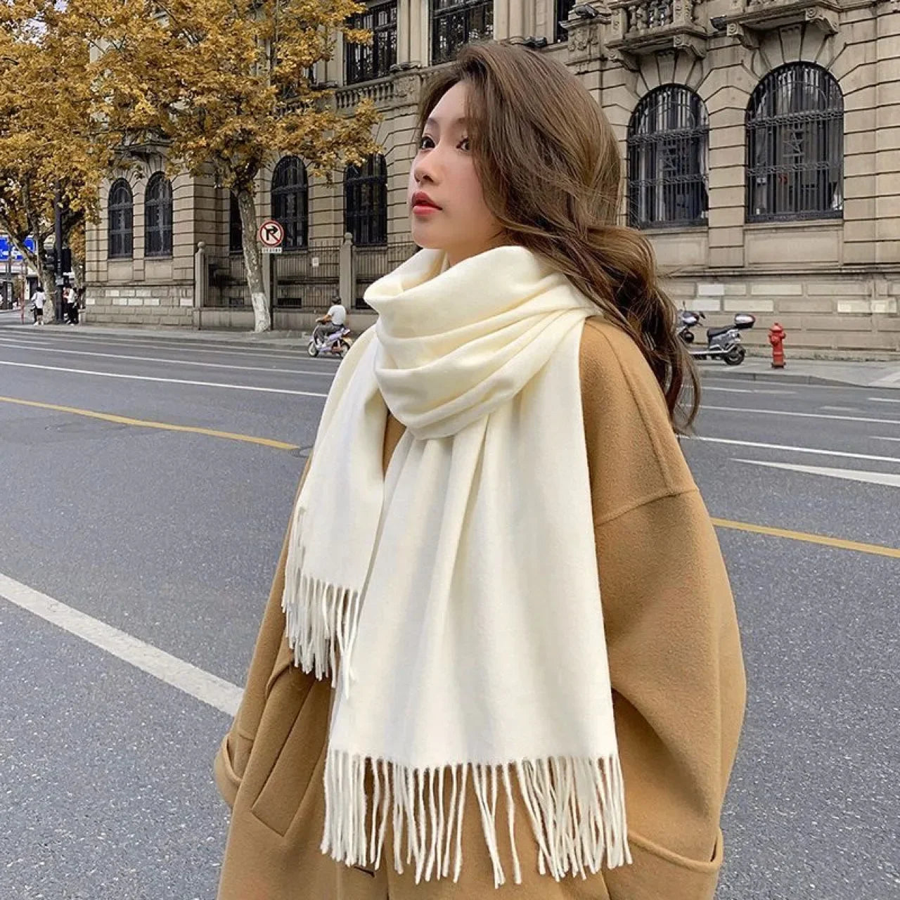 NONECN Women's Winter Scarf Polyester Warm Outdoor Accessory