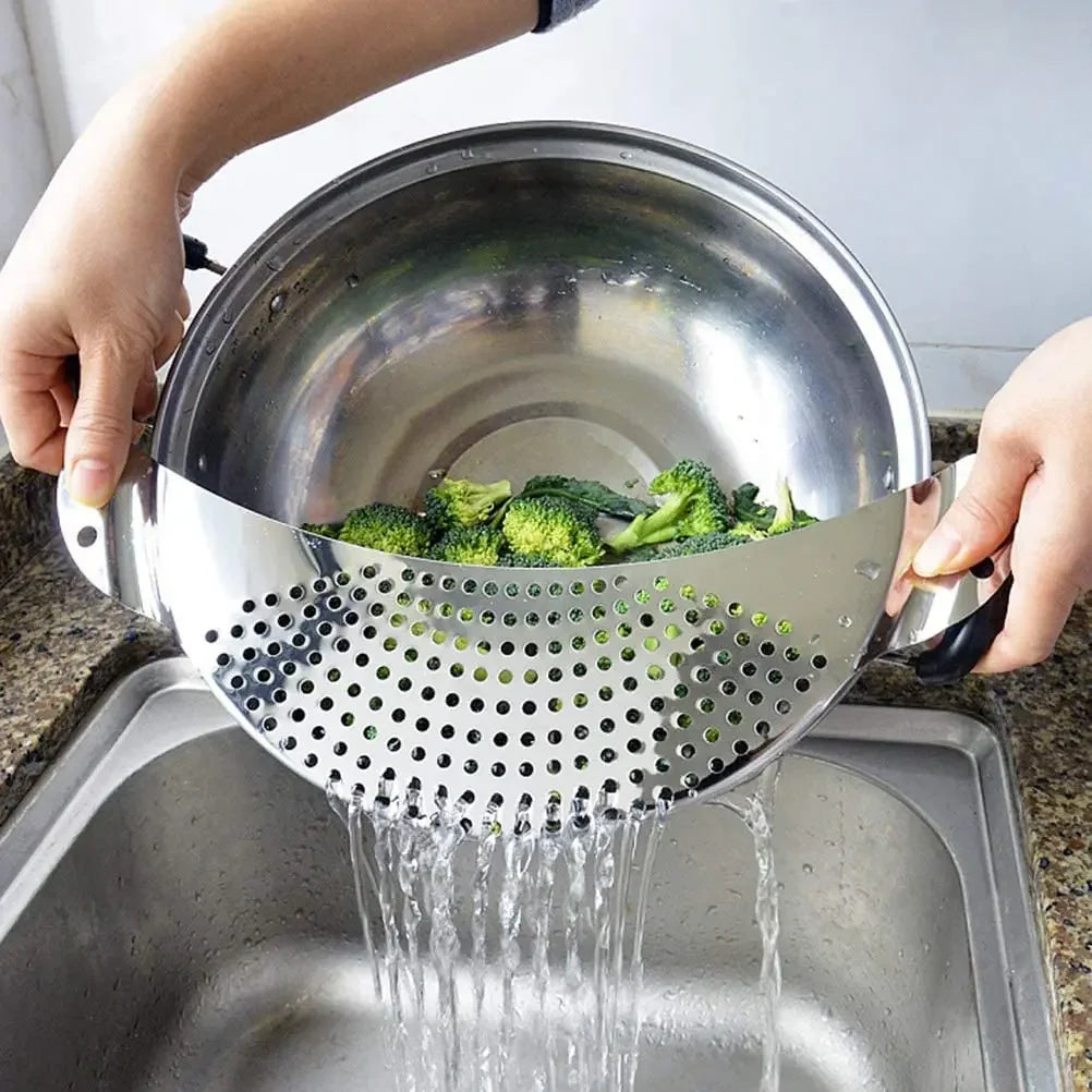 Stainless Steel Pot Strainer Pan Drainer For Efficient Draining