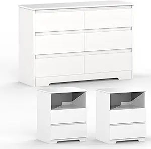 MKDK 3-Piece Bedroom Set With Dresser And Nightstands