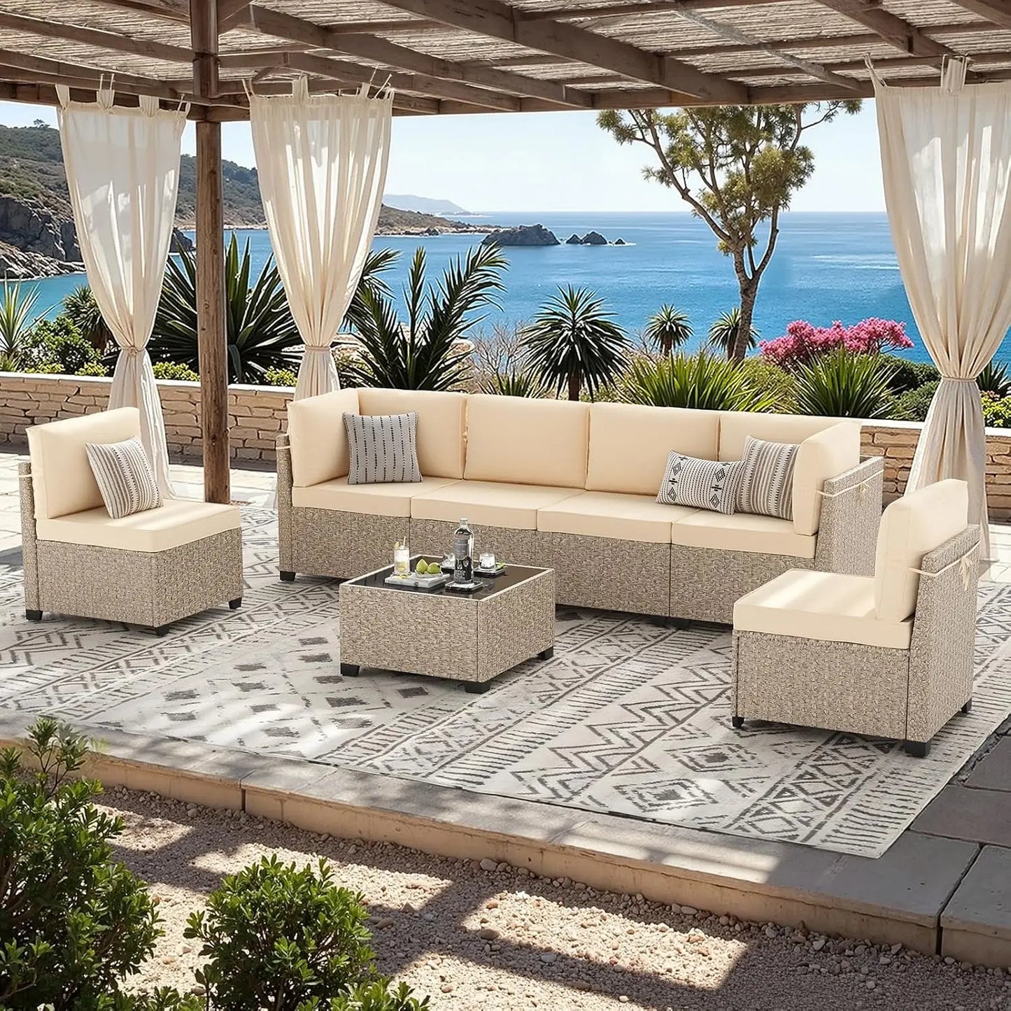Outdoor 7 Piece All Weather Patio Furniture Set