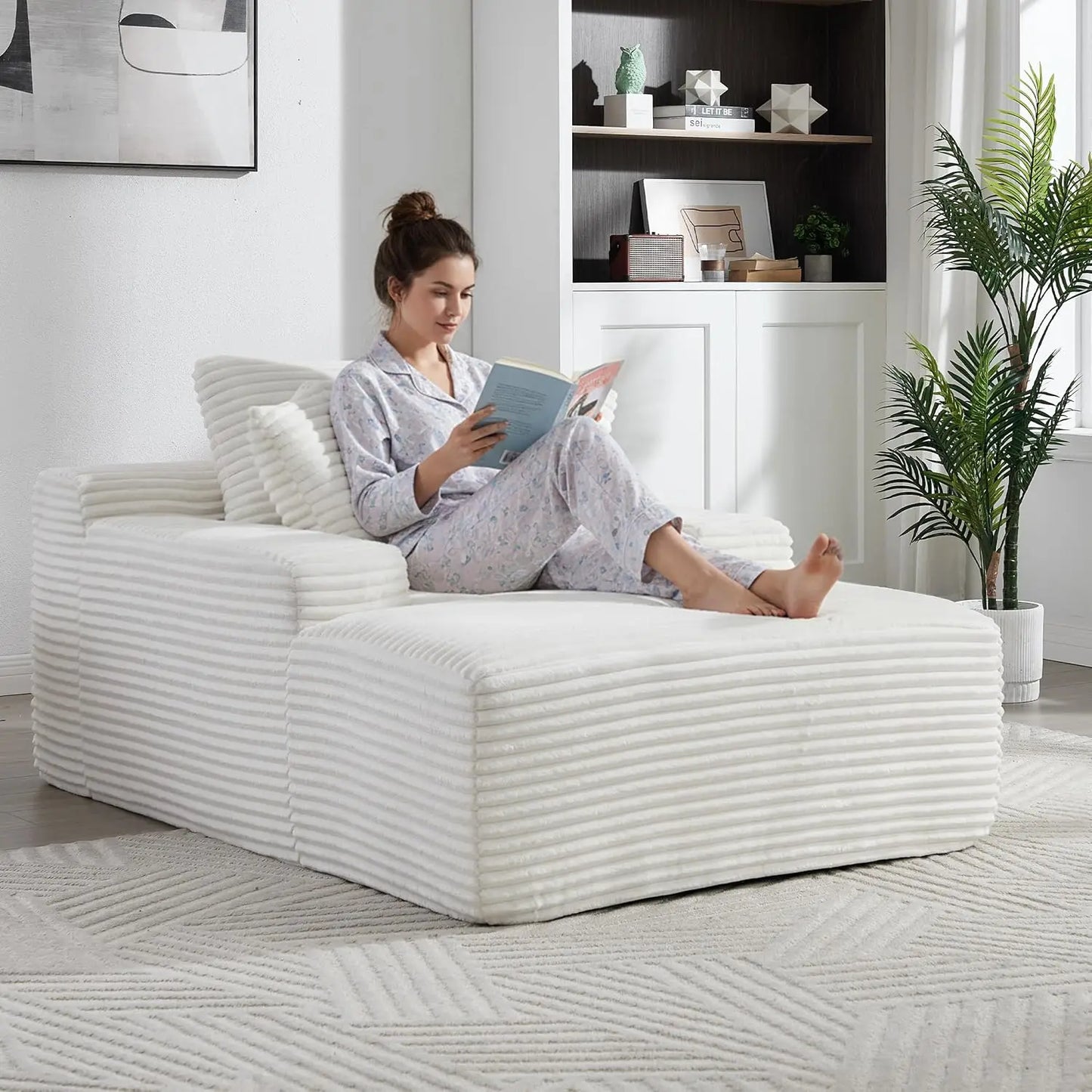 HUANZHUANG Oversized Lounge Chair Sofa Bed With Luxurious Upholstery AntislipGrip