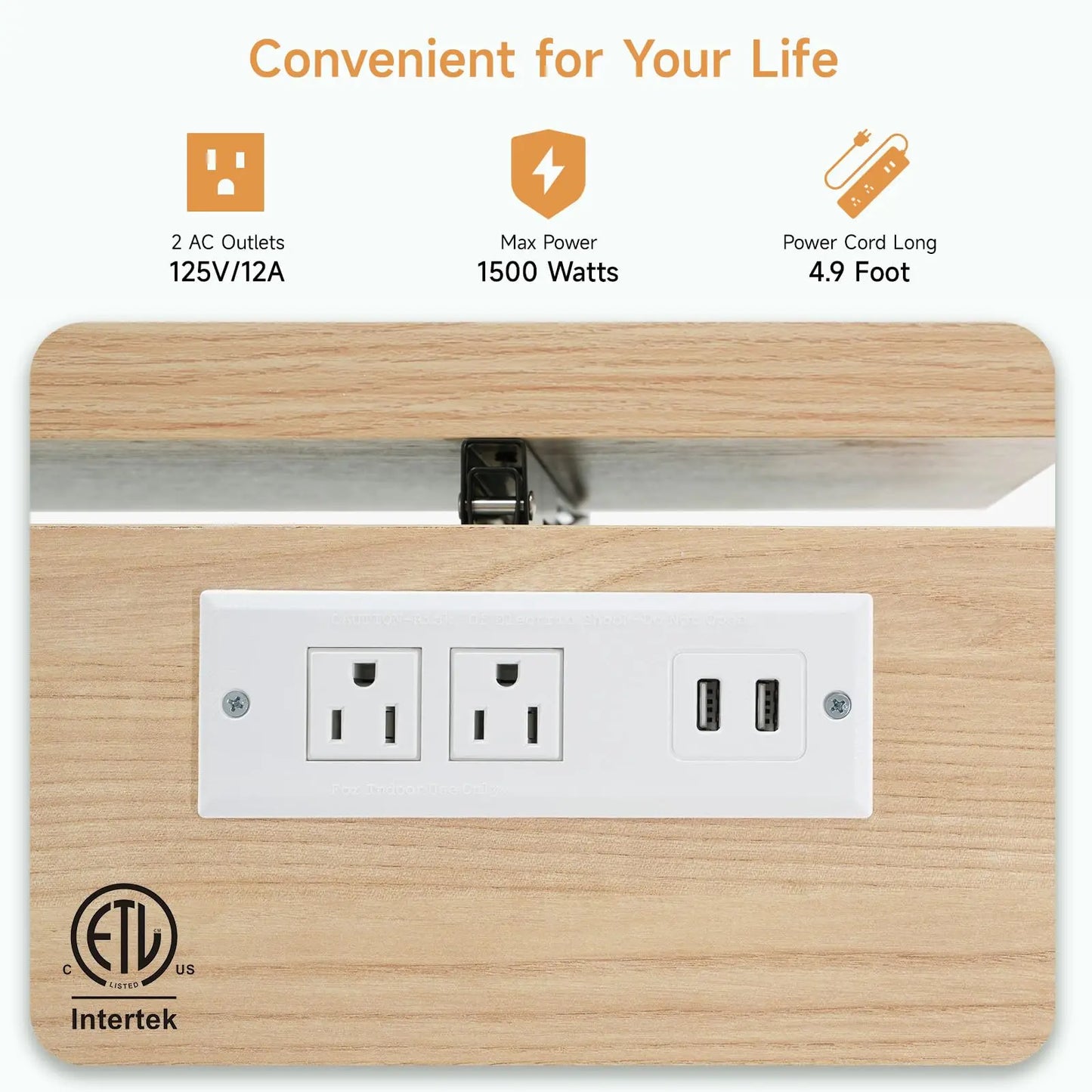 ONBRILL Mobile Kitchen Island With Power Outlet And Drop Leaf