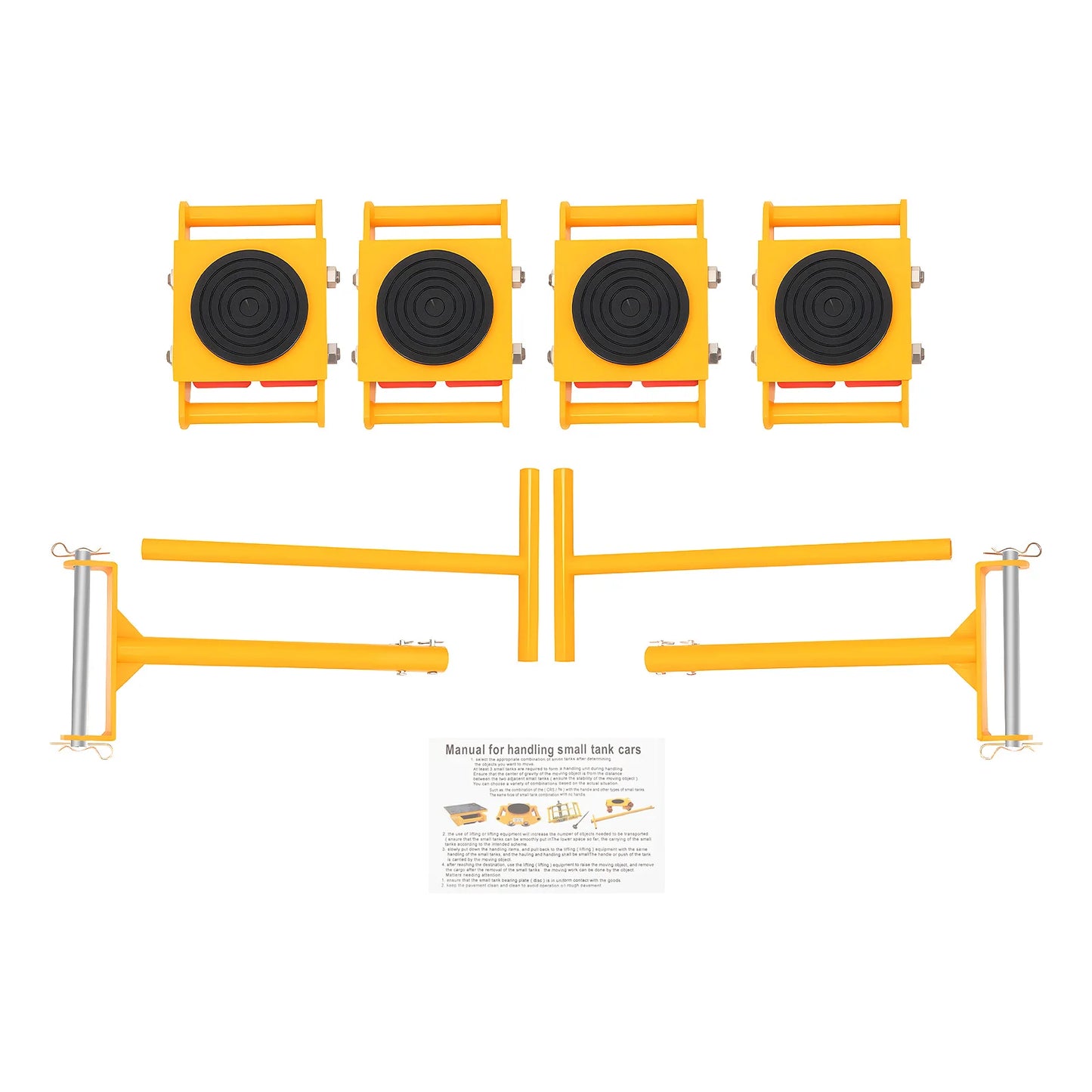 6 Ton Machinery Mover Skate Dollies With 360 Degree Rotation Cap And Four Rollers