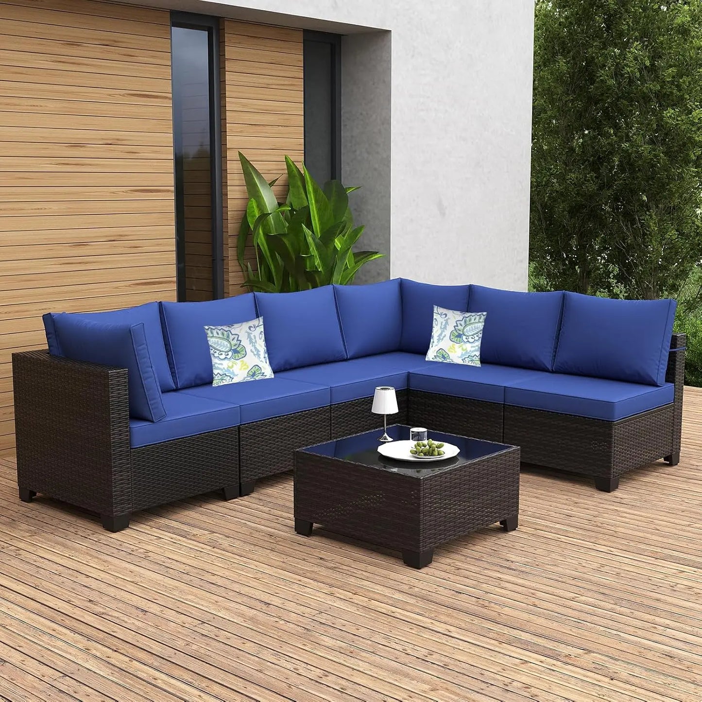 HUANZHUANG Outdoor Wicker Patio Furniture Set With Fire Pit
