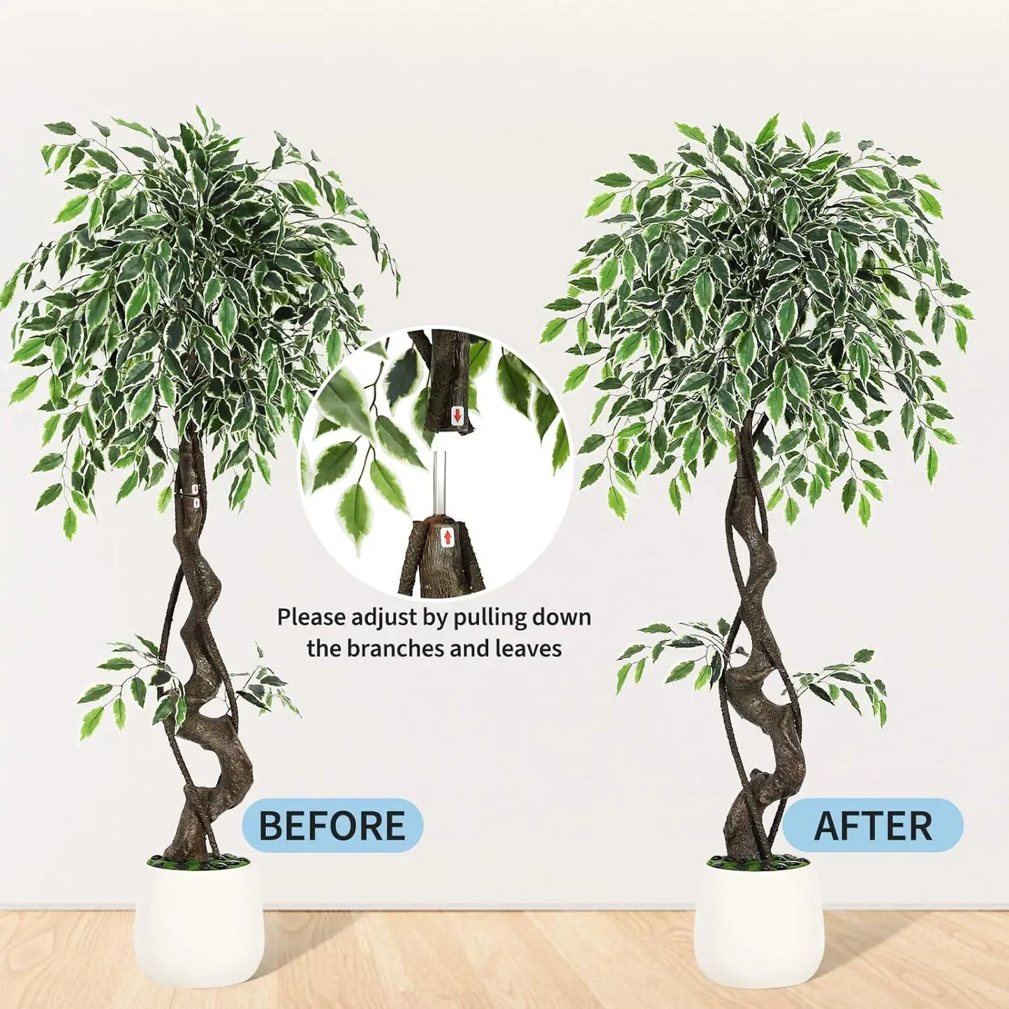 HiMISS Artificial Ficus Tree Indoor Outdoor Decor For Office