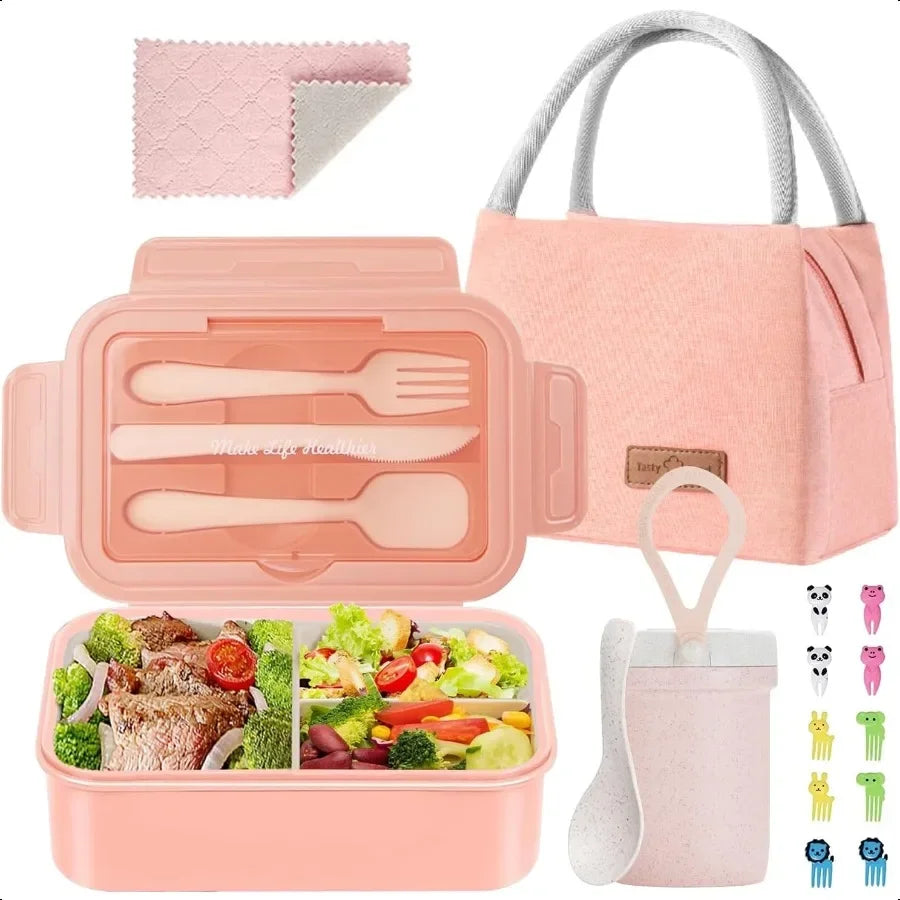Leakproof Bento Lunch Box Set With Bag And Spoon Kit