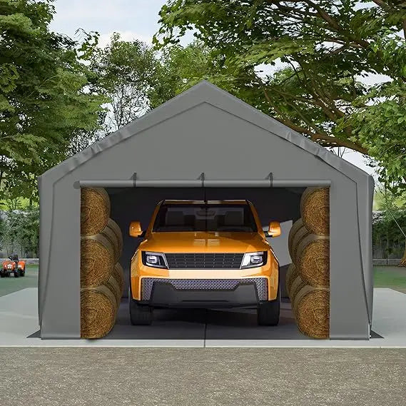 Carport Heavy Duty Canopy With Doors And Windows Portable Garage
