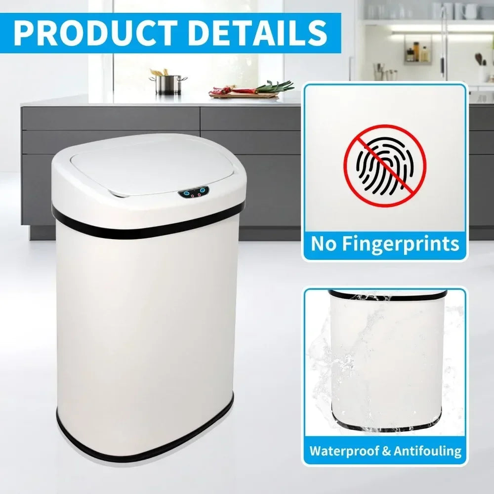 MOZHOU Stainless Steel Automatic Sensor Trash Can Kitchen