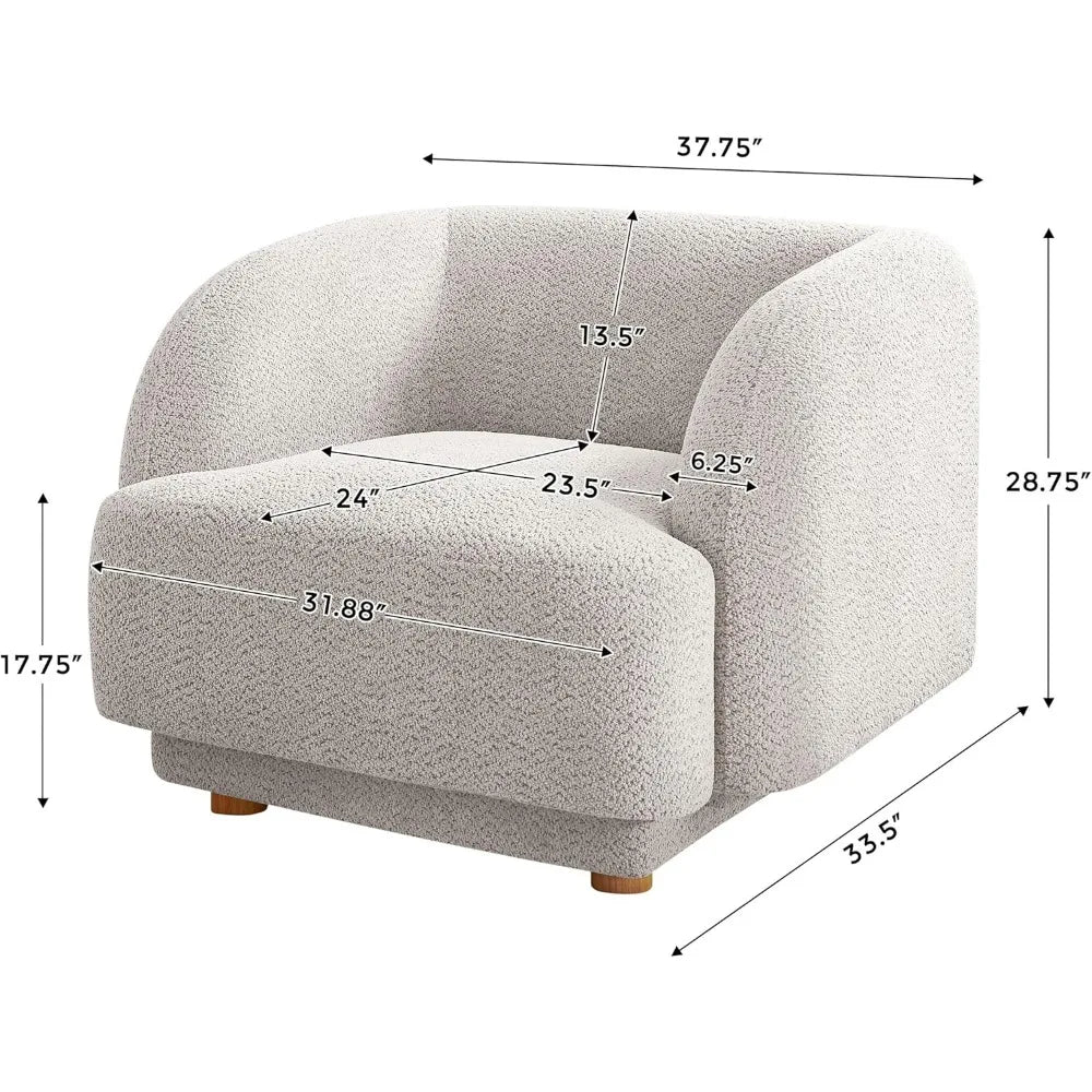 HUANZHUANG Modern Upholstered Living Room Chair With Wood Legs For Home Comfort And Style