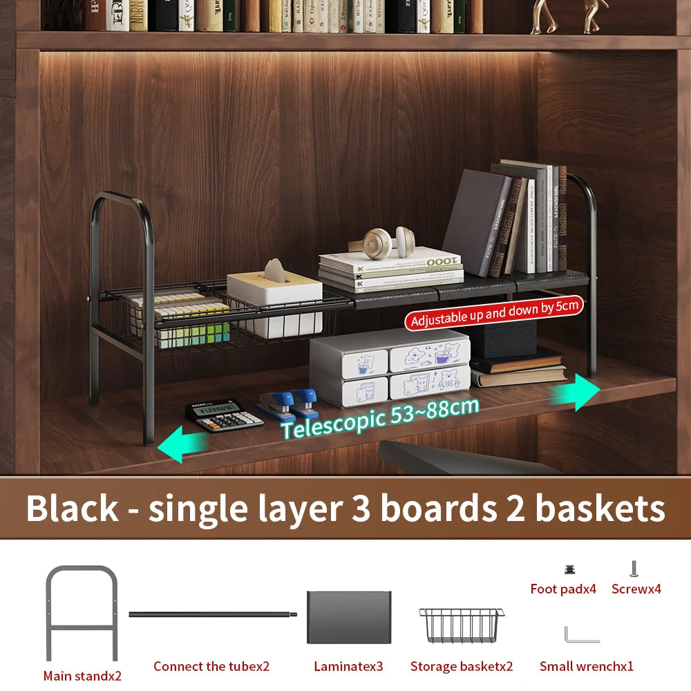 Hign-Concerned Multi-Use Kitchen and Under Sink Organizer Expandable Shelf Storage