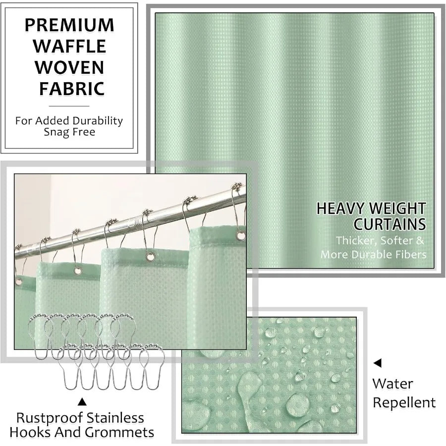 8-Piece Resin Bathroom Set With Shower Curtain And Accessories