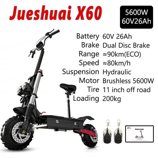 Jueshuai Outdoor Electric Scooter 48V-72V 1000W-6000W Off-Road Foldable