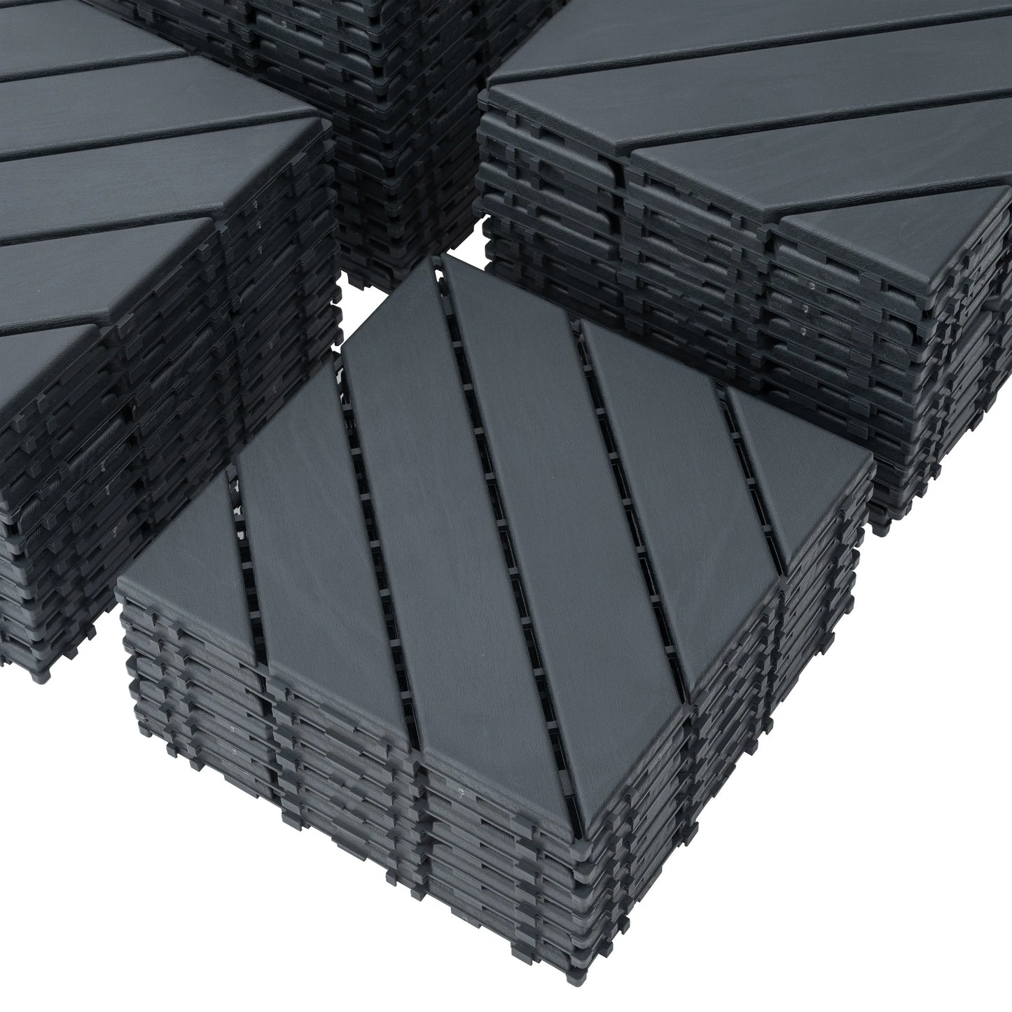 Patio Deck Tiles 44 Pack Interlocking PVC Outdoor Flooring