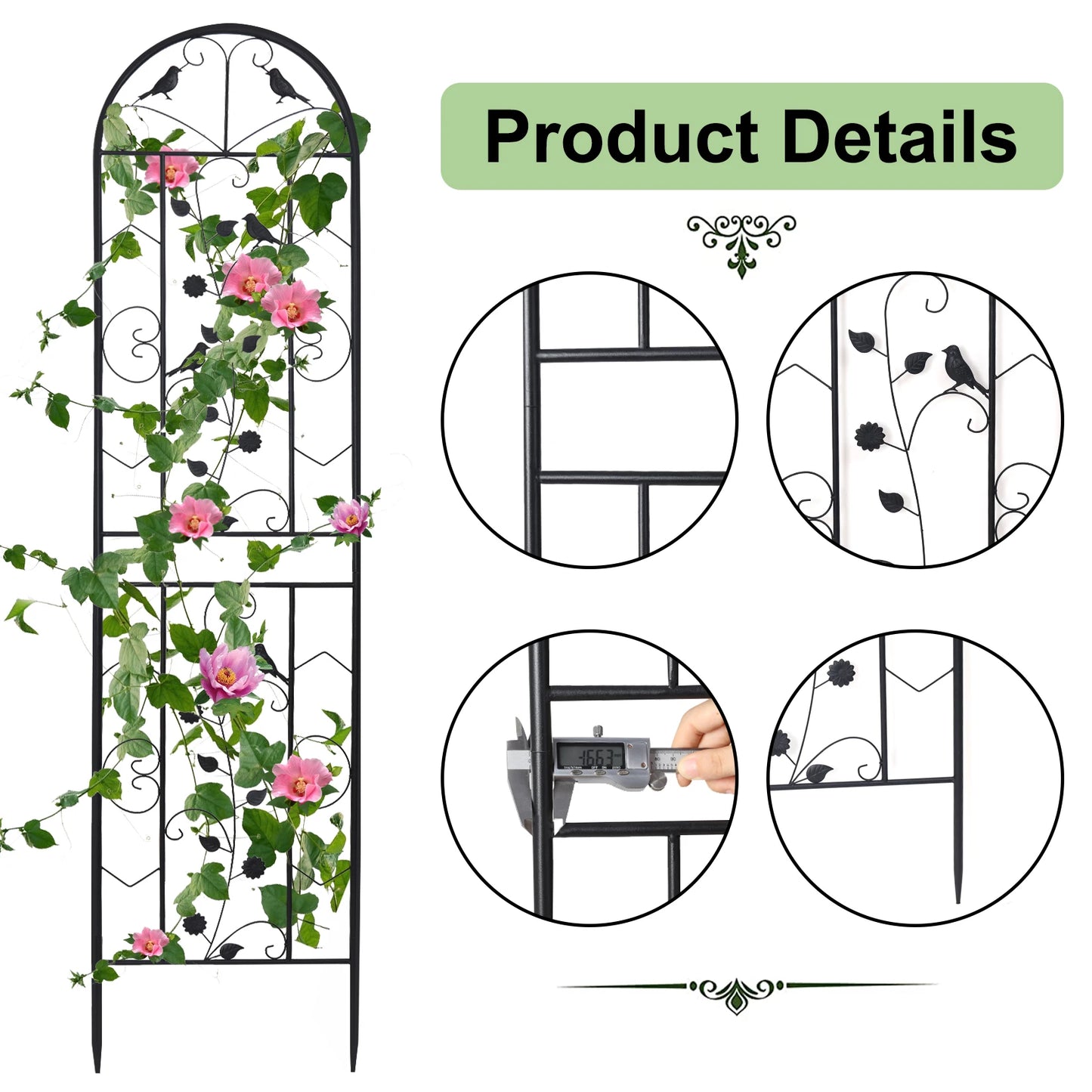 Metal Garden Trellis Fence Anti Rust Plant Support