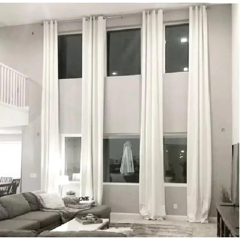 XMSJ Blackout Linen Curtain Extra Long Thermal Insulated