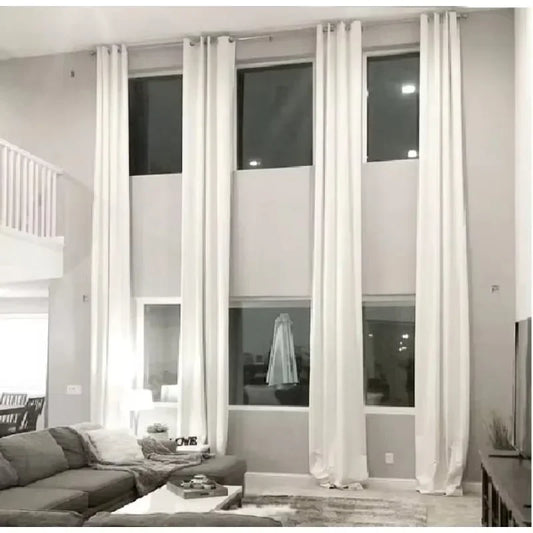 XMSJ Blackout Linen Curtain Extra Long Thermal Insulated